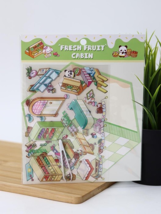 Наклейки+пинцет для творчества румбокс &quot;Овощной магазин&quot;, зеленые (16*20 см) 