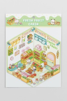 Наклейки+пинцет для творчества румбокс "Овощной магазин", зеленые (16*20 см)