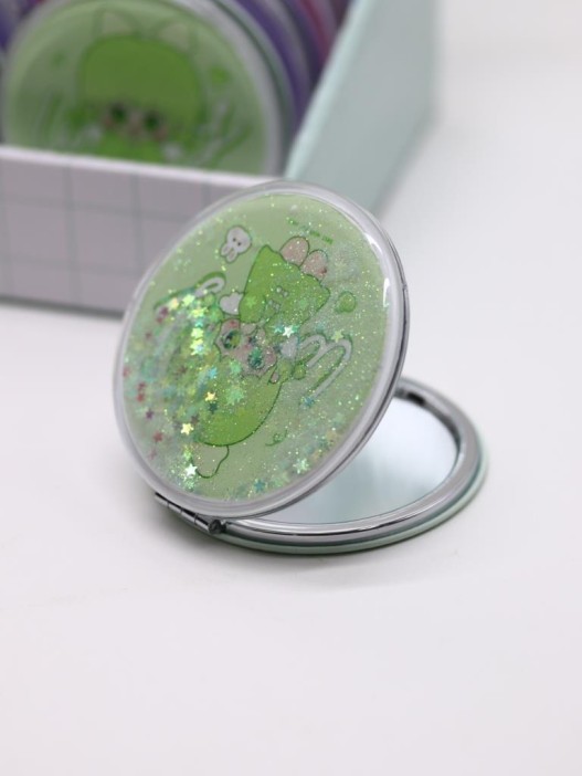 Зеркало шейкер раскладное &quot;little girl&quot;, зеленое, 7*7 см 
