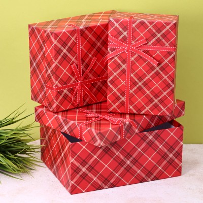 Набор подарочных коробок 3 в 1 «Red cell», 19.5*13.5*8.5-22.5*17*10-25.5*19.5*11.5