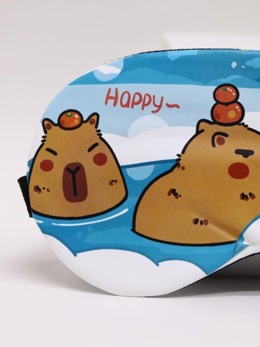 Маска для сна гелевая "Capybara routine", blue 