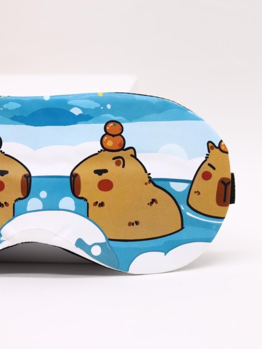 Маска для сна гелевая "Capybara routine", blue 