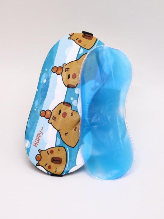 Маска для сна гелевая "Capybara routine", blue 