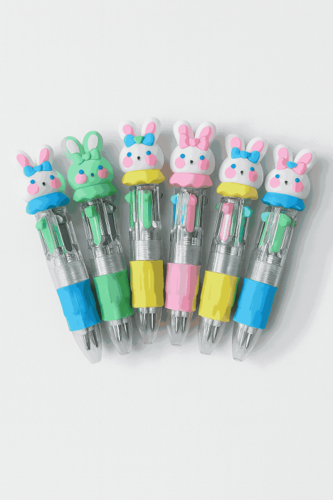 Разноцветная мини-ручка 4 в 1 &quot;Cute bunnies&quot;, mix 