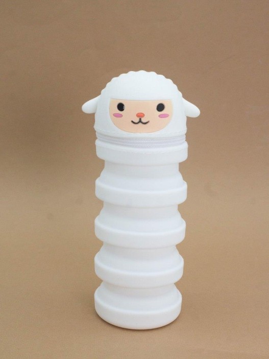 Пенал растущий силиконовый &quot;Лама&quot;  22*12*9 см белый 