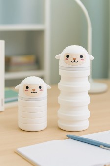 Пенал растущий силиконовый "Лама"  22*12*9 см белый