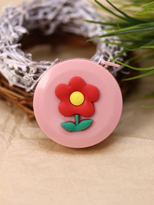 Линейка-рулетка "Цветок", красная (150 см) 