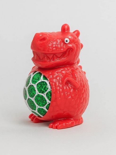 Мялка - антистресс «Dino metallic», red 