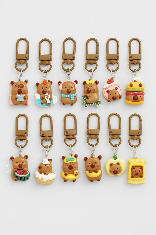 Брелок акриловый iLikeGift "Playful capybaras", mix ( 5,7 x 2,6 см) 