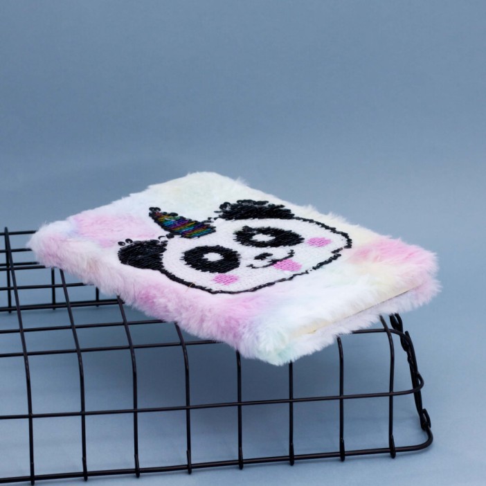 Блокнот плюшевый «Panda-unicorn», white 