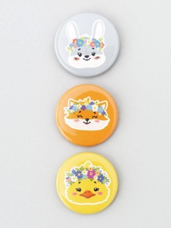 Набор значков 3 шт. iLikeGift "Flower animal"