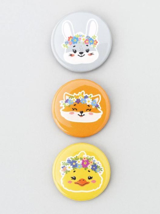 Набор значков 3 шт. iLikeGift &quot;Flower animal&quot; 