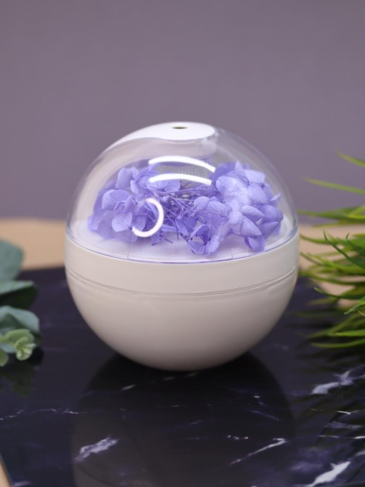 Настольный увлажнитель воздуха - ночник iLikeGift "Цветок", фиолетовый, (портативный, USB)