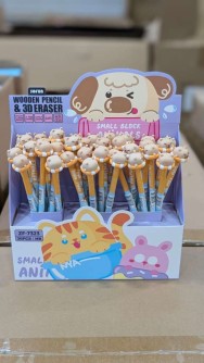 Карандаш "Swimming little animals" c ластиком, mix, шоу-бокс 36 шт.