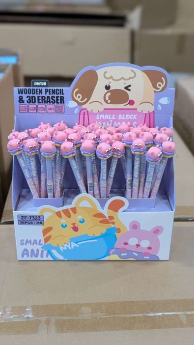 Карандаш &quot;Swimming little animals&quot; c ластиком, mix, шоу-бокс 36 шт. 