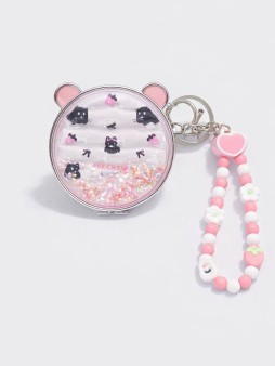 Раскладное зеркало-шейкер с брелоком "Black cats",  (7*7 см)