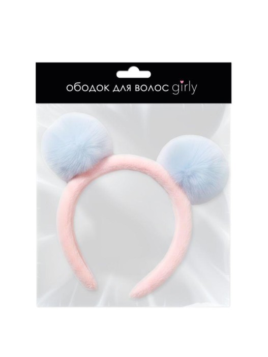 Плюшевый ободок GIRLY "Pompom ears", purple 