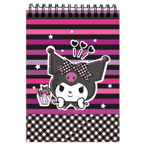 Блокнот А5 "Kuromi", 60л, клетка, обложка картон 200 гр/м2 (141*201мм)