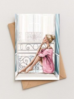 Набор двойных открыток 5 шт. «Девушка у окна», 10*15 см
