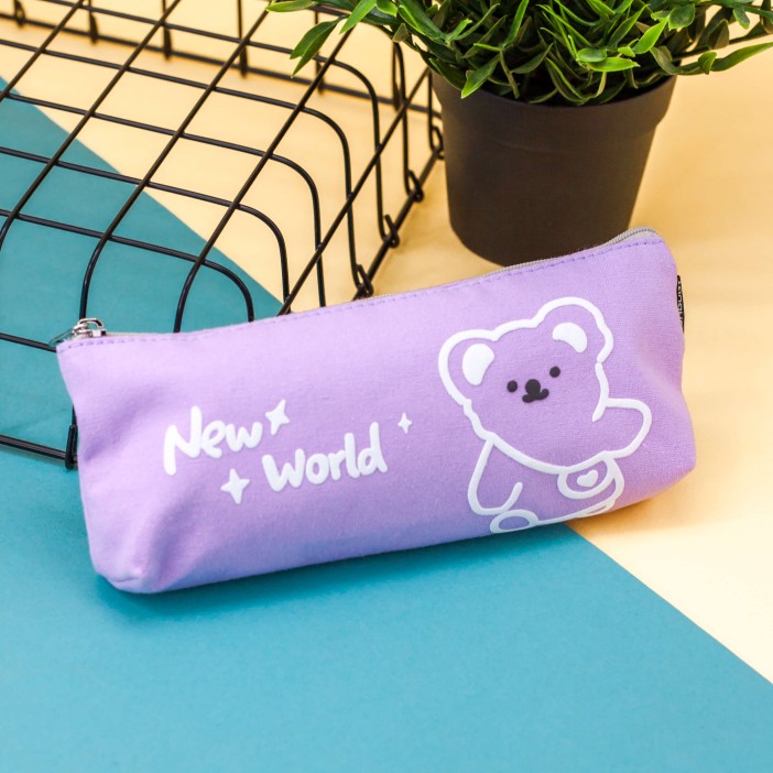 Пенал "New world bear", purple 