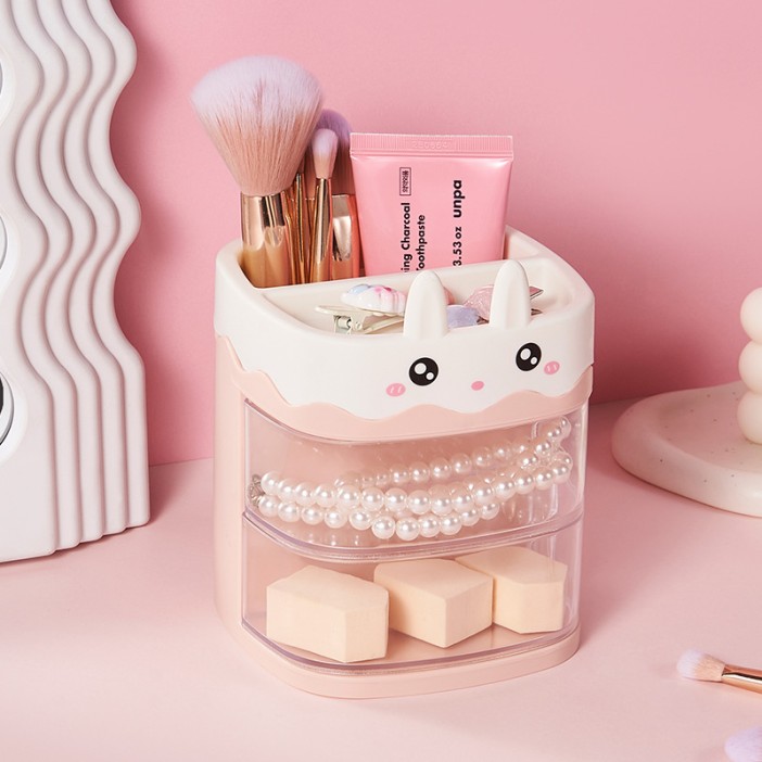 Органайзер настольный "Зайчик", розовый (12,9*11,3*11,3) 