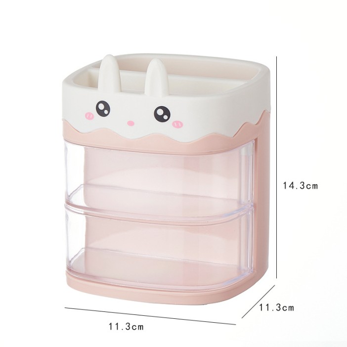 Органайзер настольный "Зайчик", розовый (12,9*11,3*11,3) 