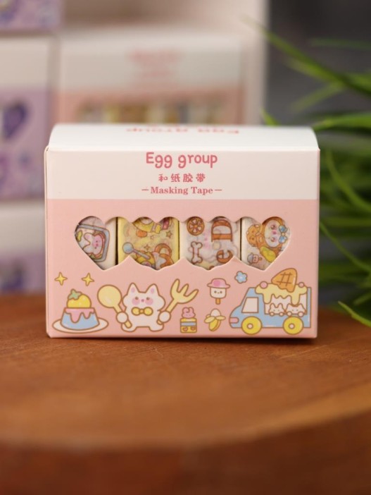 Набор декоративного скотча 4 шт. "Egg group", orange (1.5см*2м) 