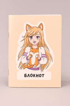 Блокнот А6 Аниме "Влюбленная девушка с корги"