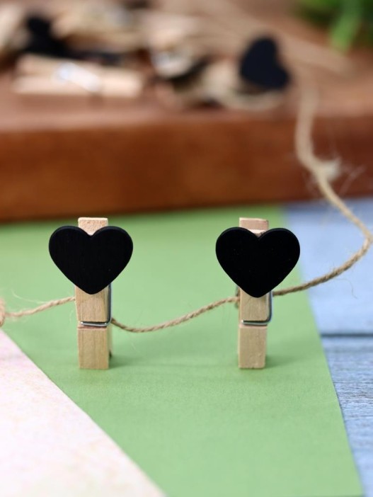 Прищепки ПО ПЛАНУ. &quot;Hearts&quot;, black 