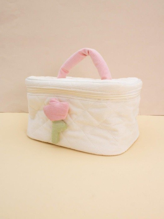 Дорожная косметичка &quot;Flower&quot; white, 23*15,5*16 см 