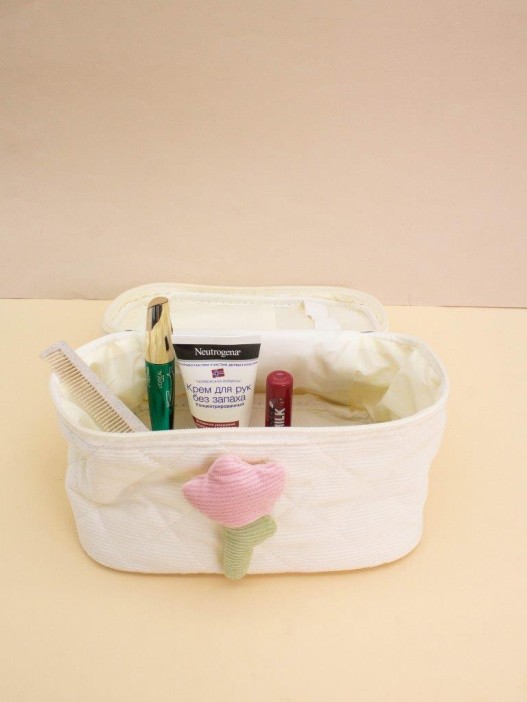 Дорожная косметичка &quot;Flower&quot; white, 23*15,5*16 см 