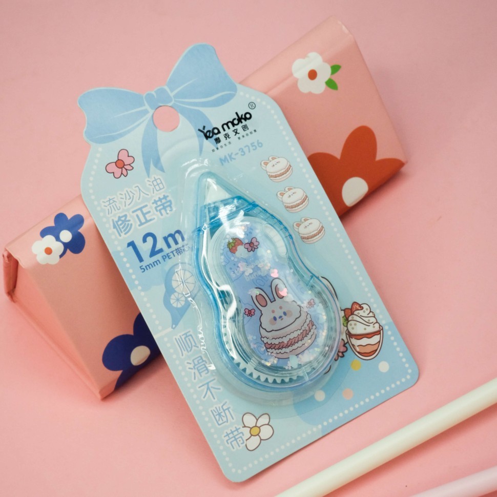 Корректирующая лента "Bow donut hare", blue