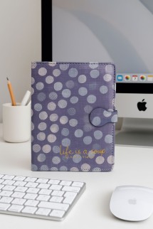 Блокнот (B6) &quot;Life is a joy, dots&quot;,blue (18.5*13)