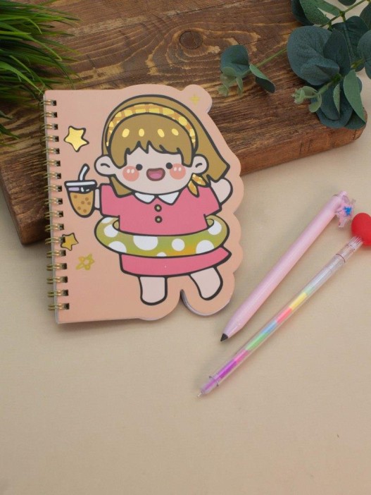 Блокнот на спирали (B6) &quot;Girl cocktail&quot;, red (13*18) 