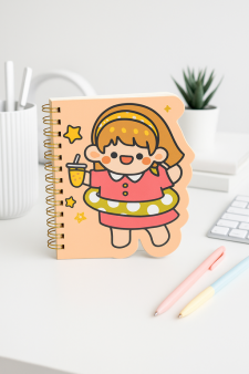 Блокнот на спирали (B6) "Girl cocktail", red (13*18)