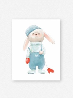 Набор мини открыток 10 шт. «Зайчик с варежкой», 7.5*9.5 см