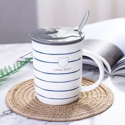 hd408 Кружка "Love bear", gray (350ml)