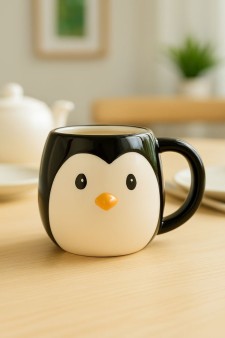 Кружка керамическая «Пингвин», черная, 500 мл
