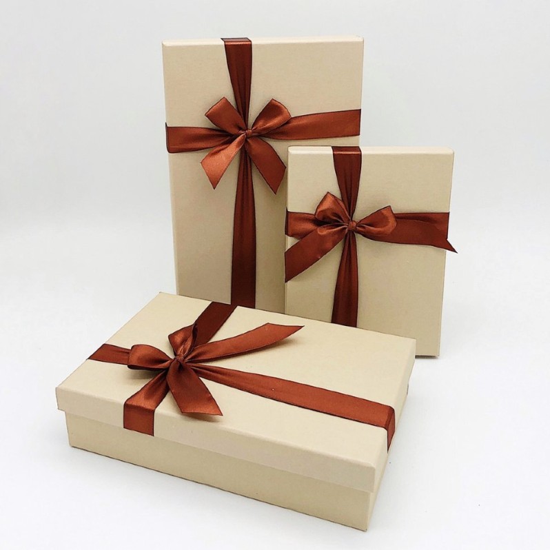 Набор коробок 3в1 &quot;Песочно-бежевая/шоколадная&quot; 