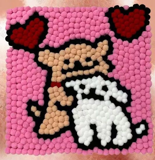 Картина из помпонов на подрамнике Draw Me! «Cute kittens», (20 х 20 см) 