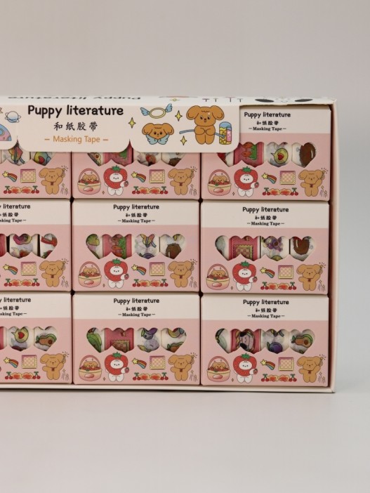Набор декоративного скотча 4 шт. &quot;Puppy literature&quot;, orange, шоу-бокс 12 шт. 