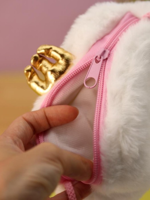 Сумочка плюшевая &quot;White octopus&quot;, white (18.5*22.5 см) 