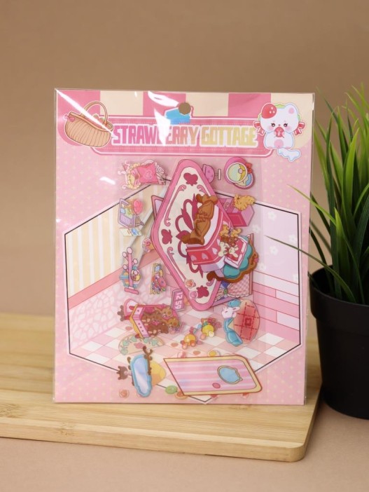 Наклейки+пинцет для творчества румбокс &quot;Розовая спальня&quot;, розовые (16*20 см) 