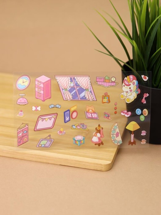 Наклейки+пинцет для творчества румбокс &quot;Розовая спальня&quot;, розовые (16*20 см) 