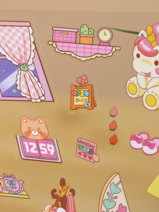 Наклейки+пинцет для творчества румбокс &quot;Розовая спальня&quot;, розовые (16*20 см) 