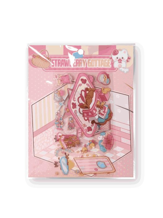 Наклейки+пинцет для творчества румбокс &quot;Розовая спальня&quot;, розовые (16*20 см) 