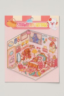 Наклейки+пинцет для творчества румбокс "Розовая спальня", розовые (16*20 см)