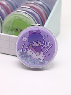 Зеркало шейкер раскладное &quot;little girl&quot;, фиолетовое, 7*7 см