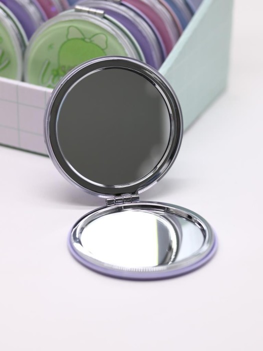 Зеркало шейкер раскладное &quot;little girl&quot;, фиолетовое, 7*7 см 