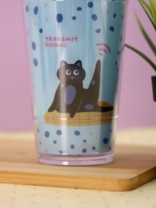 Тамблер iLikeGift &quot;Yoga cat&quot;, blue (450 мл) 